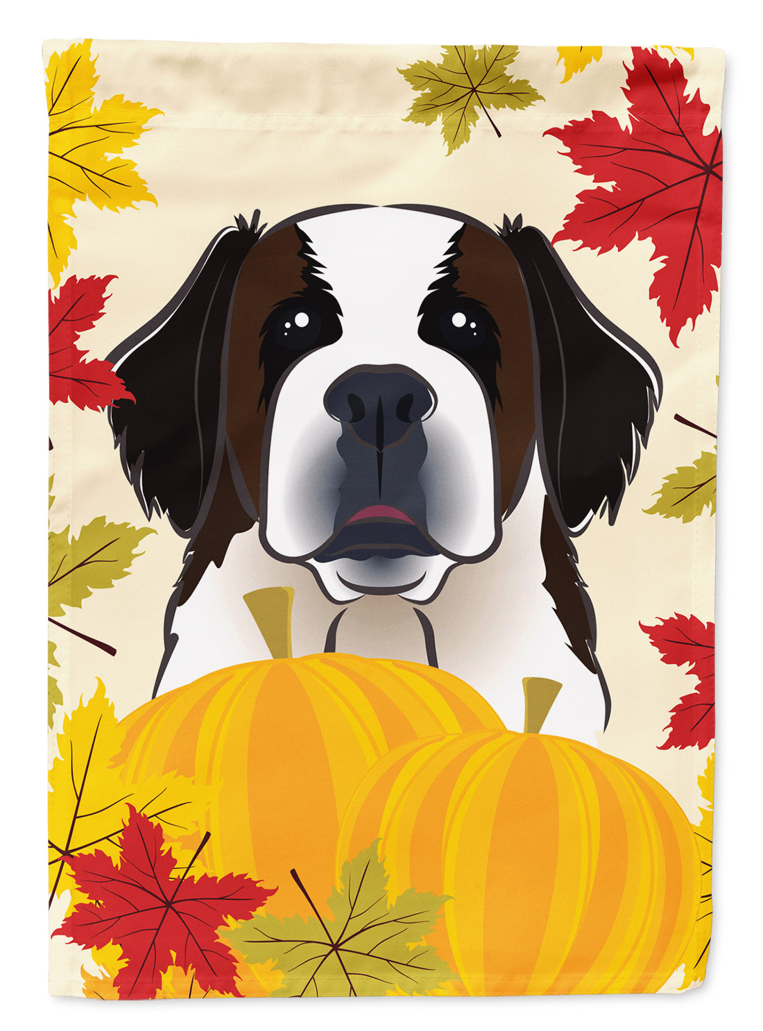 Saint Bernard Thanksgiving Flag Canvas House Size BB2052CHF  the-store.com.