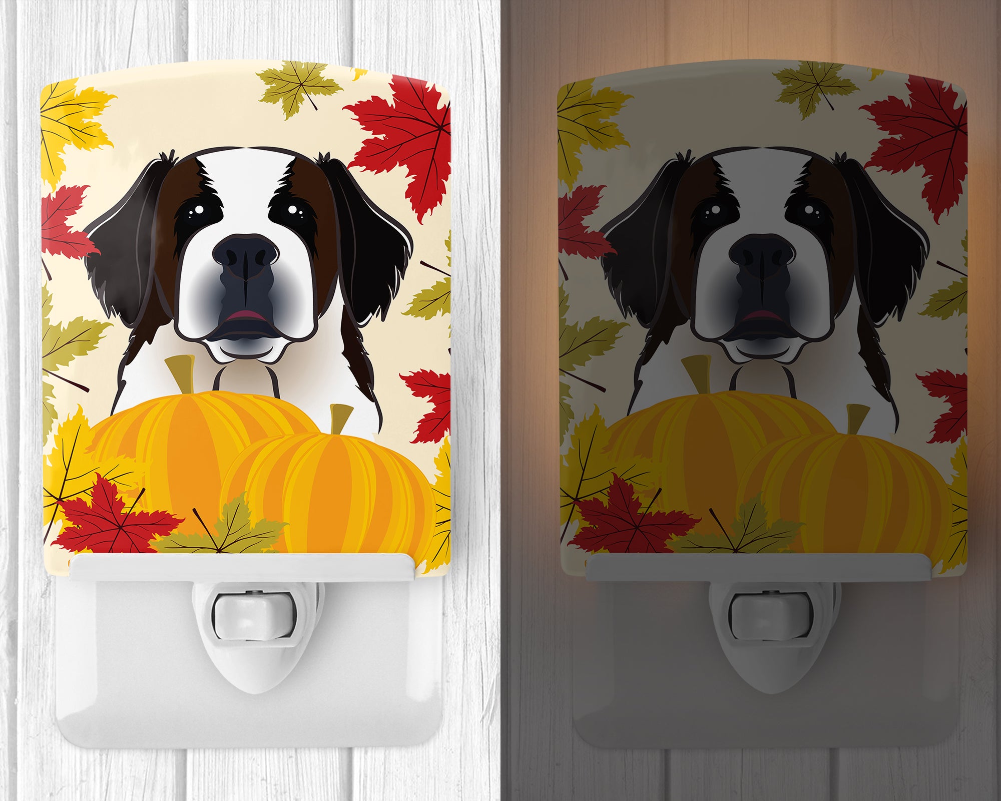 Saint Bernard Thanksgiving Ceramic Night Light BB2052CNL - the-store.com