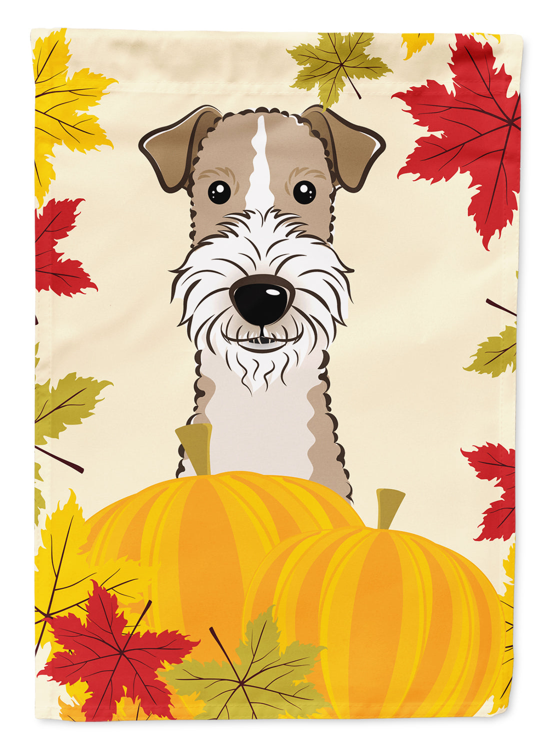 Wire Haired Fox Terrier Thanksgiving Flag Garden Size BB2053GF.