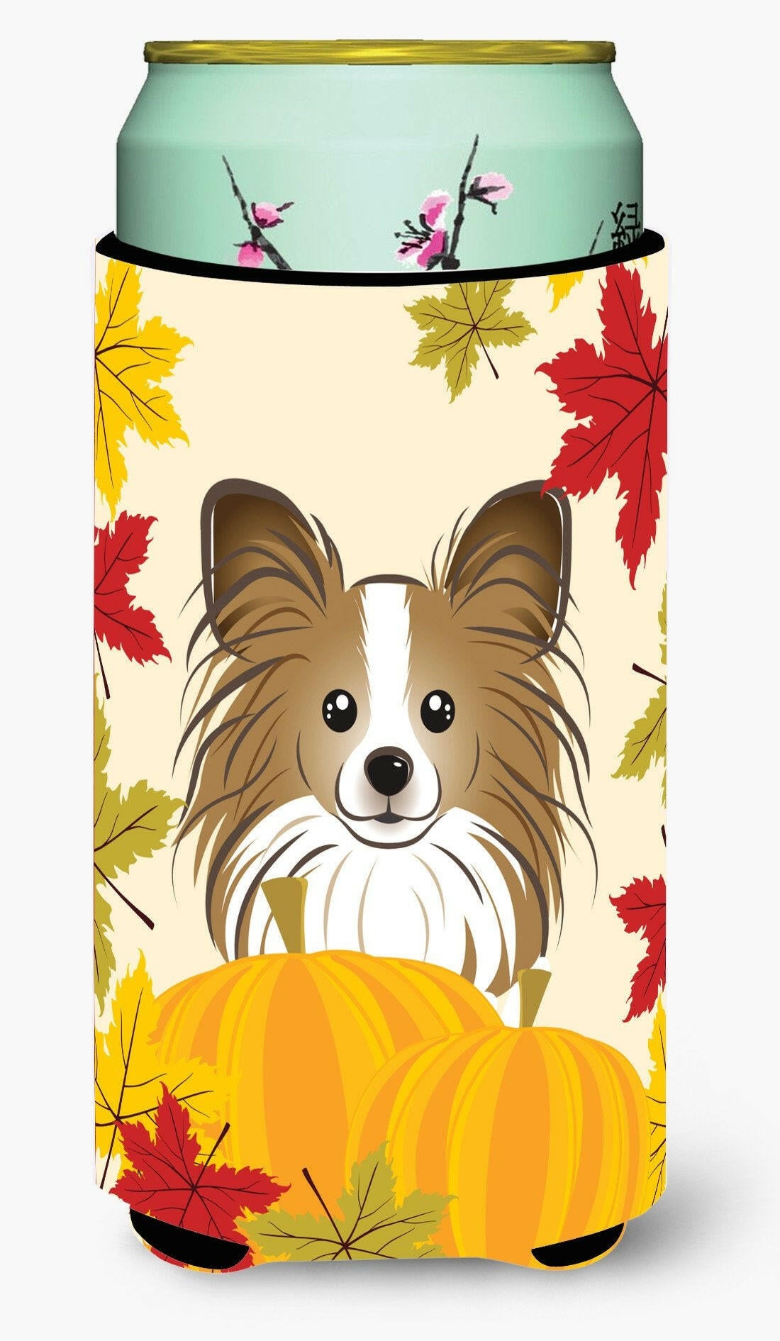 Papillon Thanksgiving Tall Boy Beverage Insulator  Hugger BB2054TBC by Caroline's Treasures