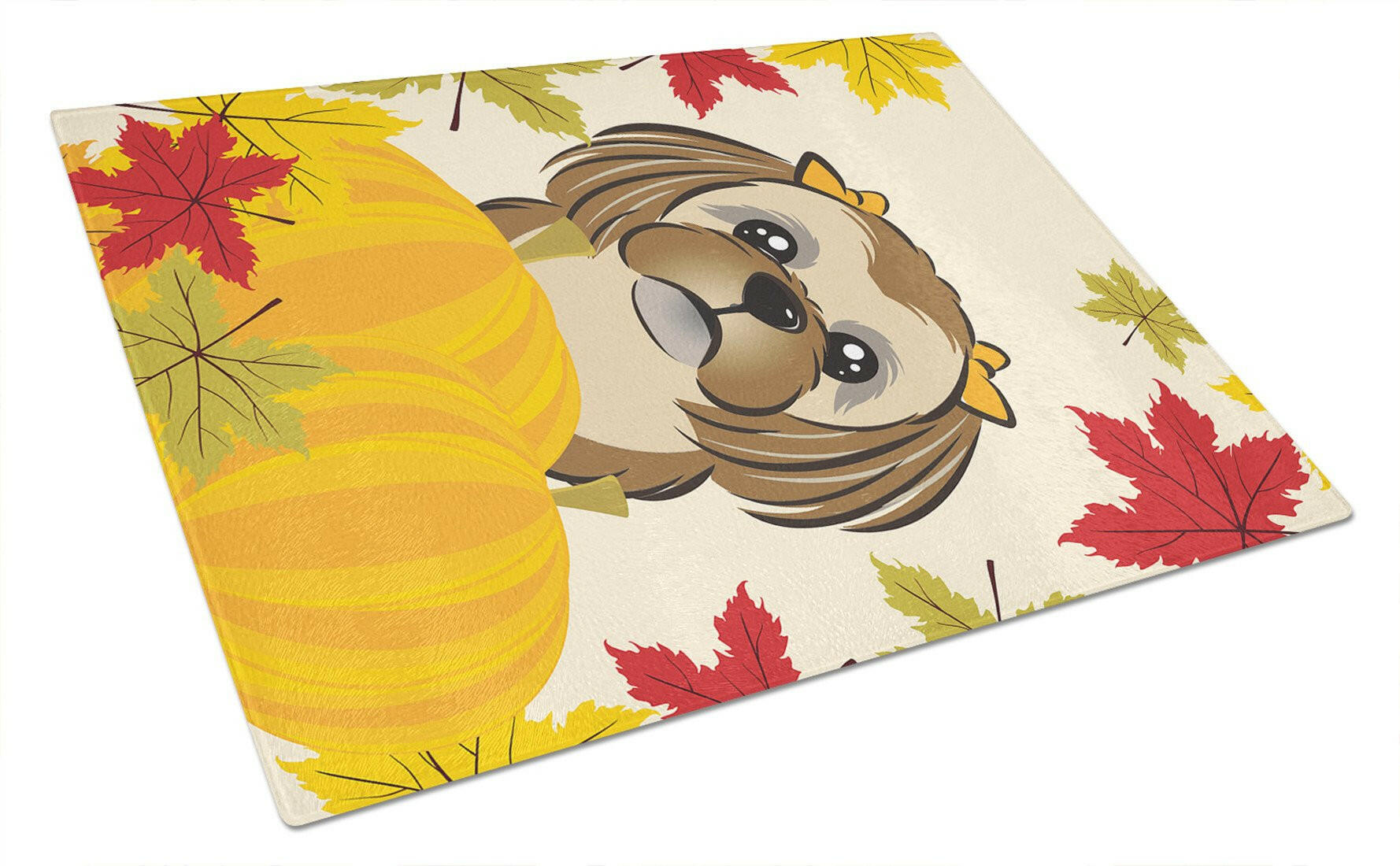 Chocolate Brown Shih Tzu Thanksgiving Glass Cutting Board Large BB2055LCB by Caroline's Treasures