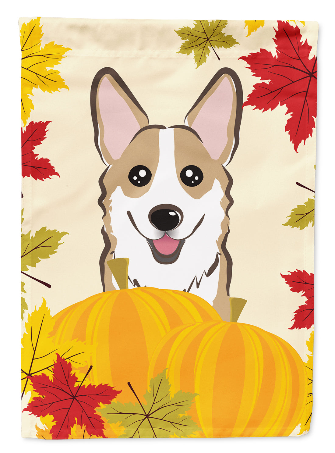 Sable Corgi Thanksgiving Flag Garden Size BB2059GF.