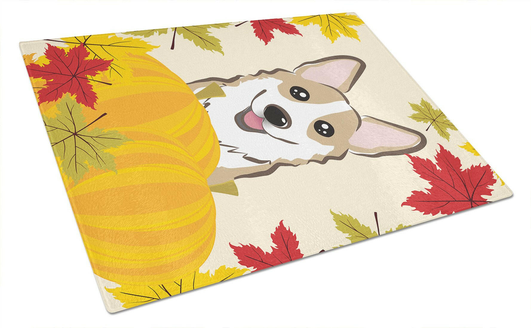 Sable Corgi Thanksgiving Glass Cutting Board Large BB2059LCB by Caroline's Treasures