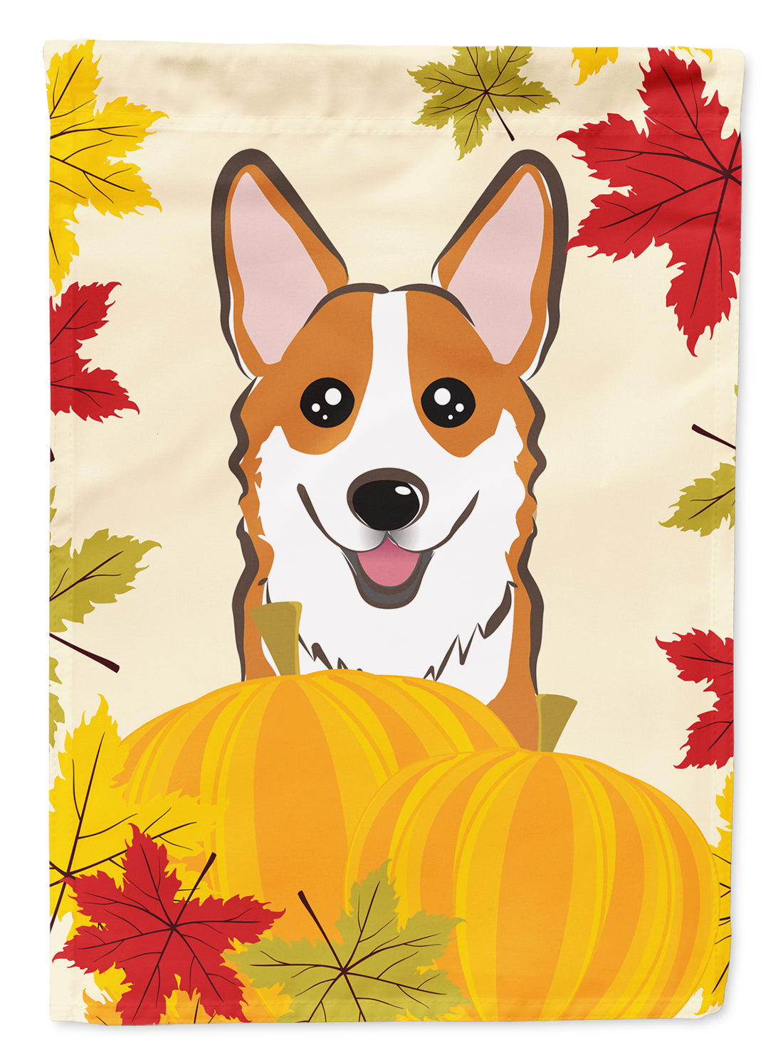 Red Corgi Thanksgiving Flag Canvas House Size BB2060CHF  the-store.com.