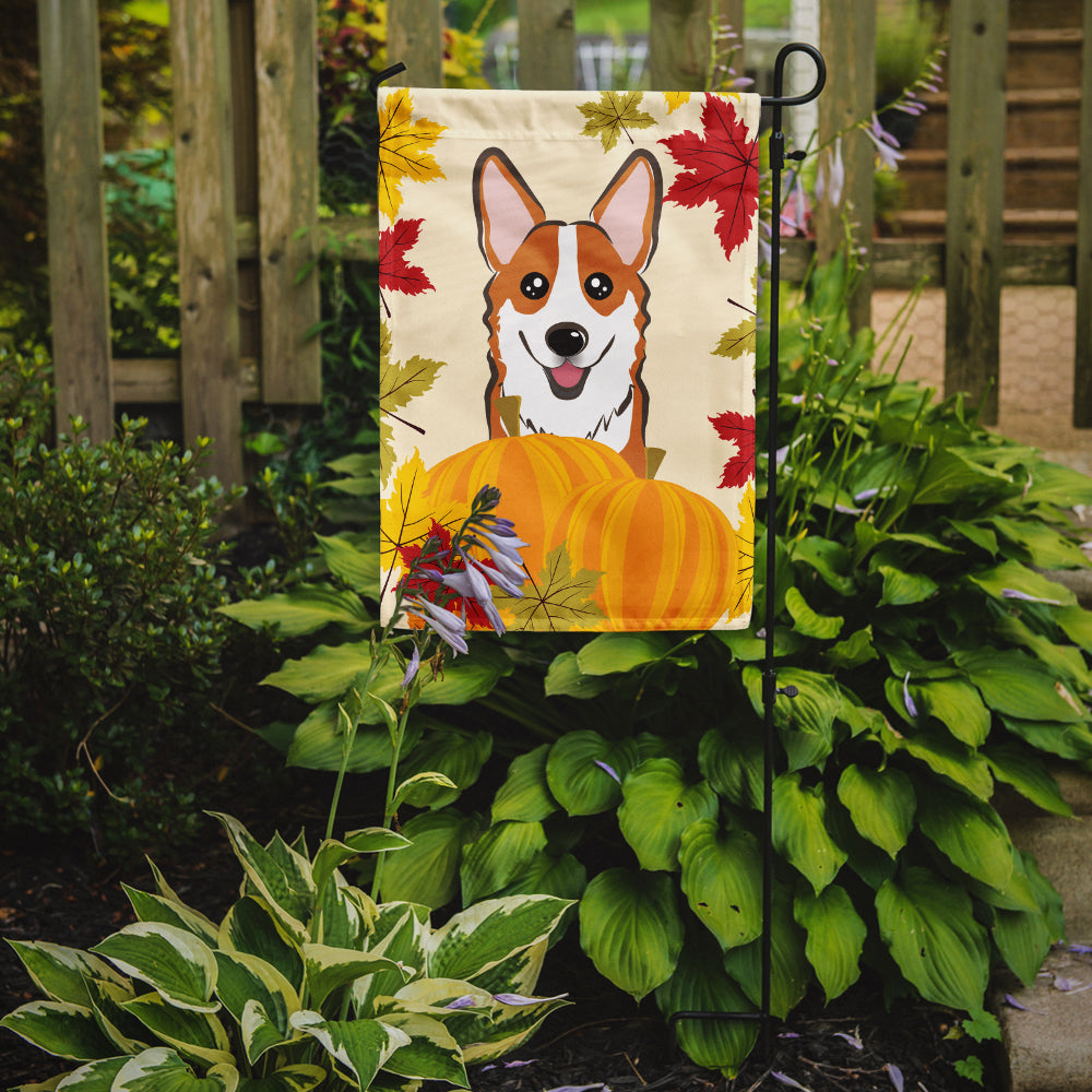 Red Corgi Thanksgiving Flag Garden Size BB2060GF.