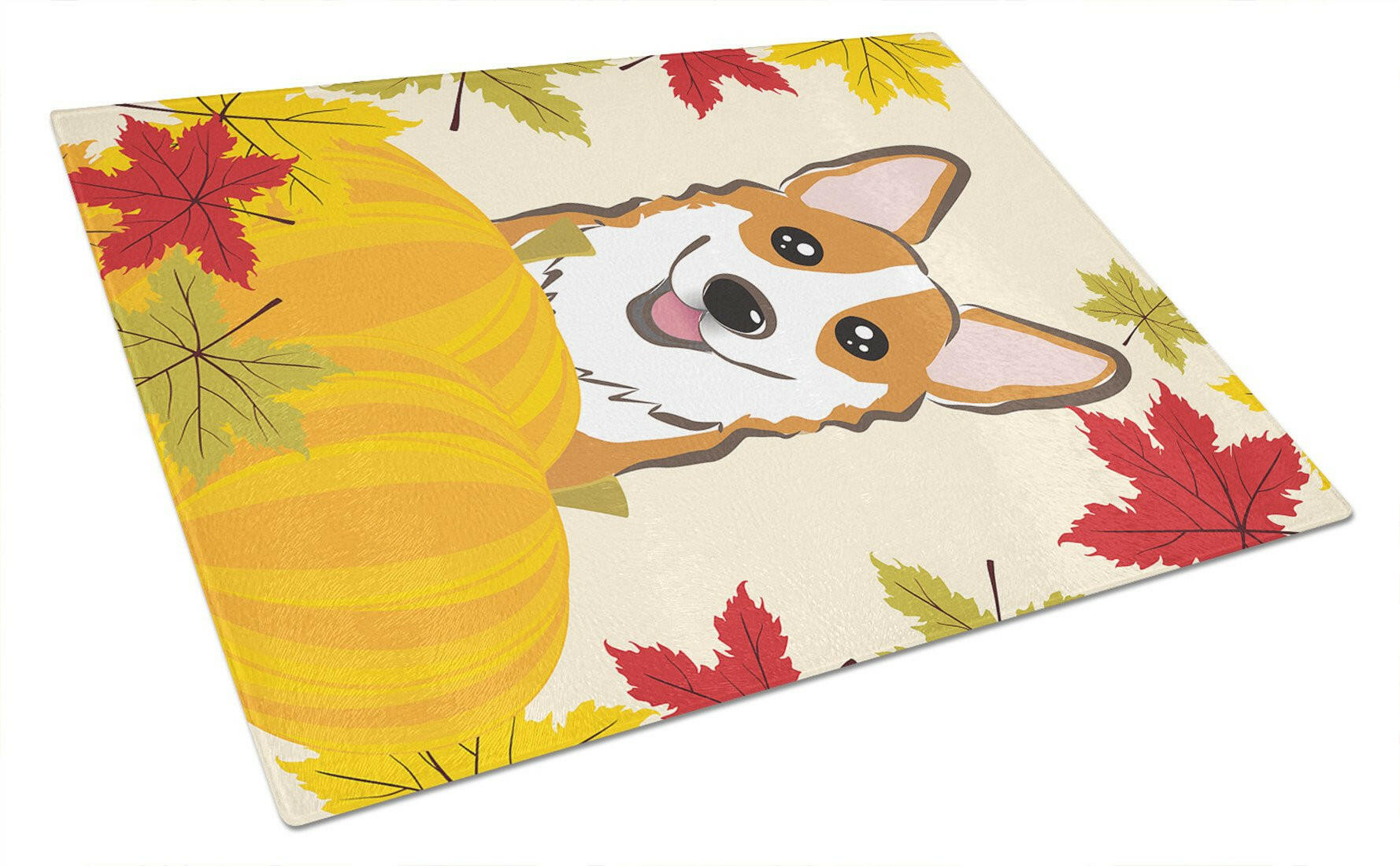 Red Corgi Thanksgiving Glass Cutting Board Large BB2060LCB by Caroline's Treasures