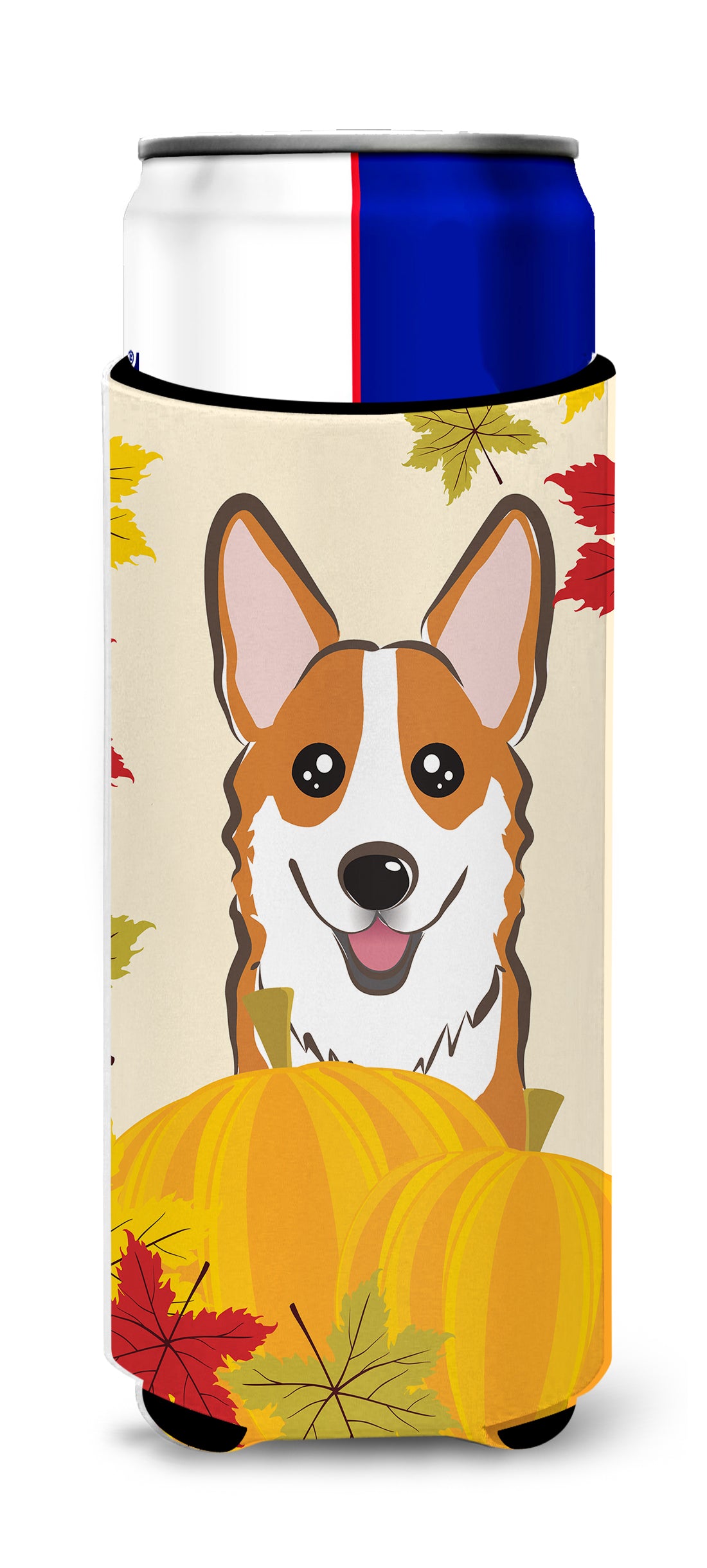 Red Corgi Thanksgiving  Ultra Beverage Insulator for slim cans BB2060MUK  the-store.com.