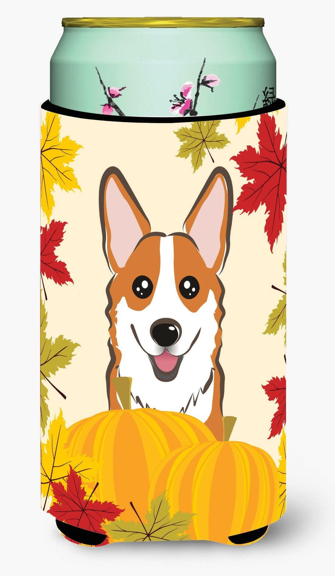 Red Corgi Thanksgiving Tall Boy Beverage Insulator  Hugger BB2060TBC by Caroline's Treasures