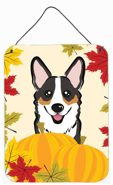 Tricolor Corgi Thanksgiving Wall or Door Hanging Prints BB2061DS1216 by Caroline's Treasures