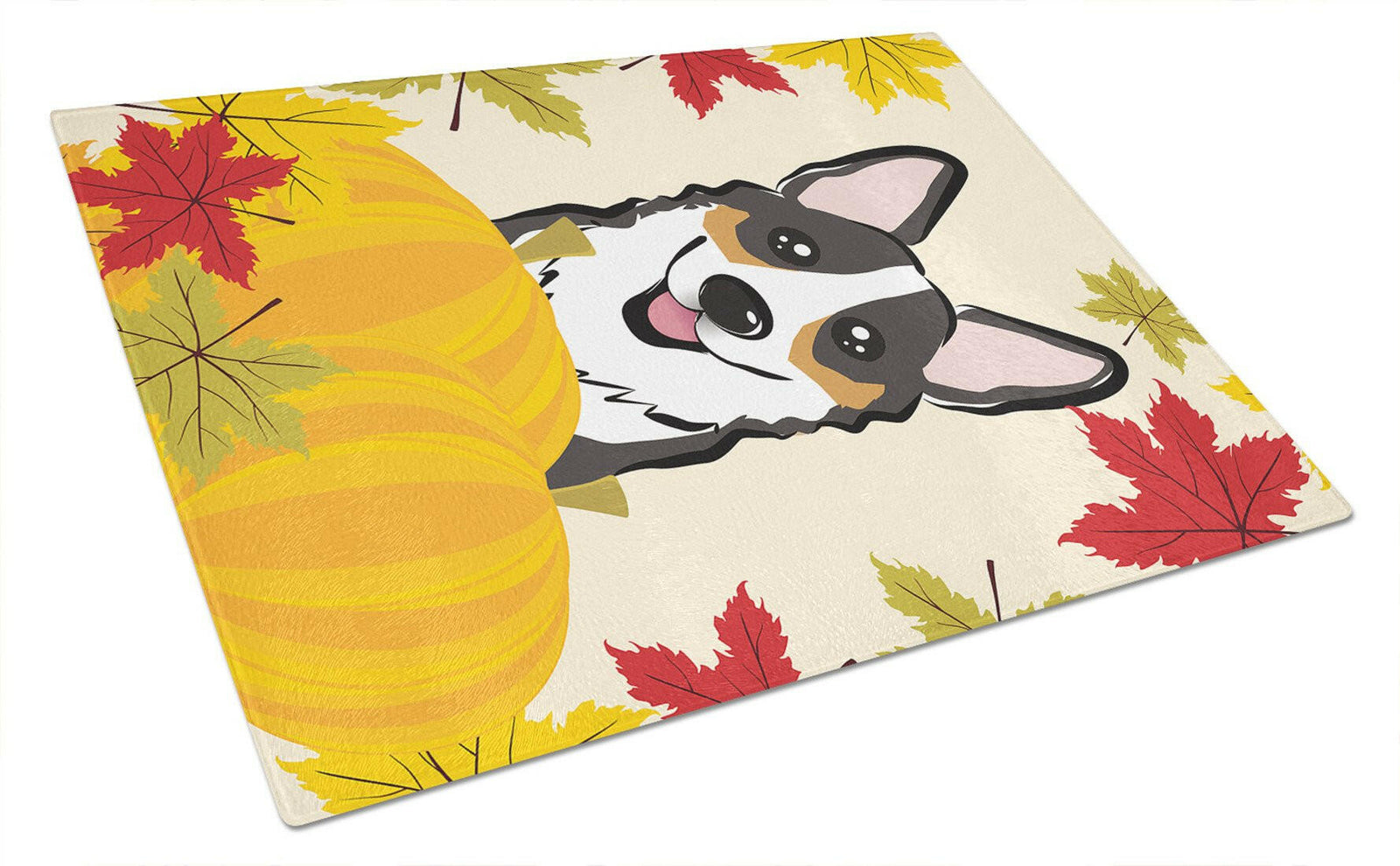 Tricolor Corgi Thanksgiving Glass Cutting Board Large BB2061LCB by Caroline's Treasures