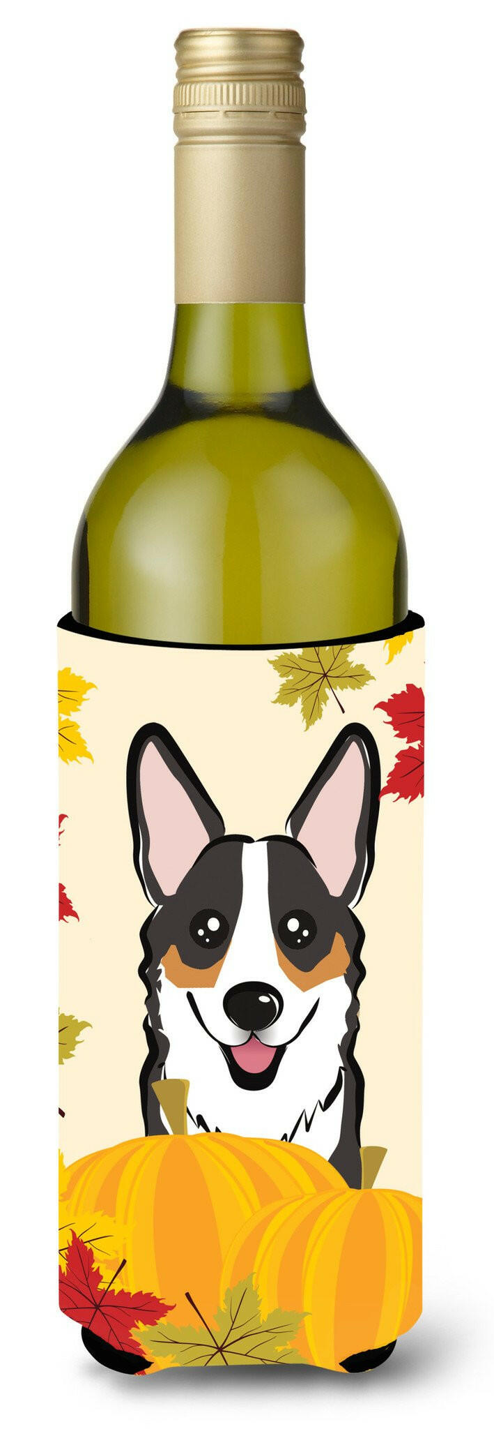 Tricolor Corgi Thanksgiving Wine Bottle Beverage Insulator Hugger BB2061LITERK by Caroline's Treasures