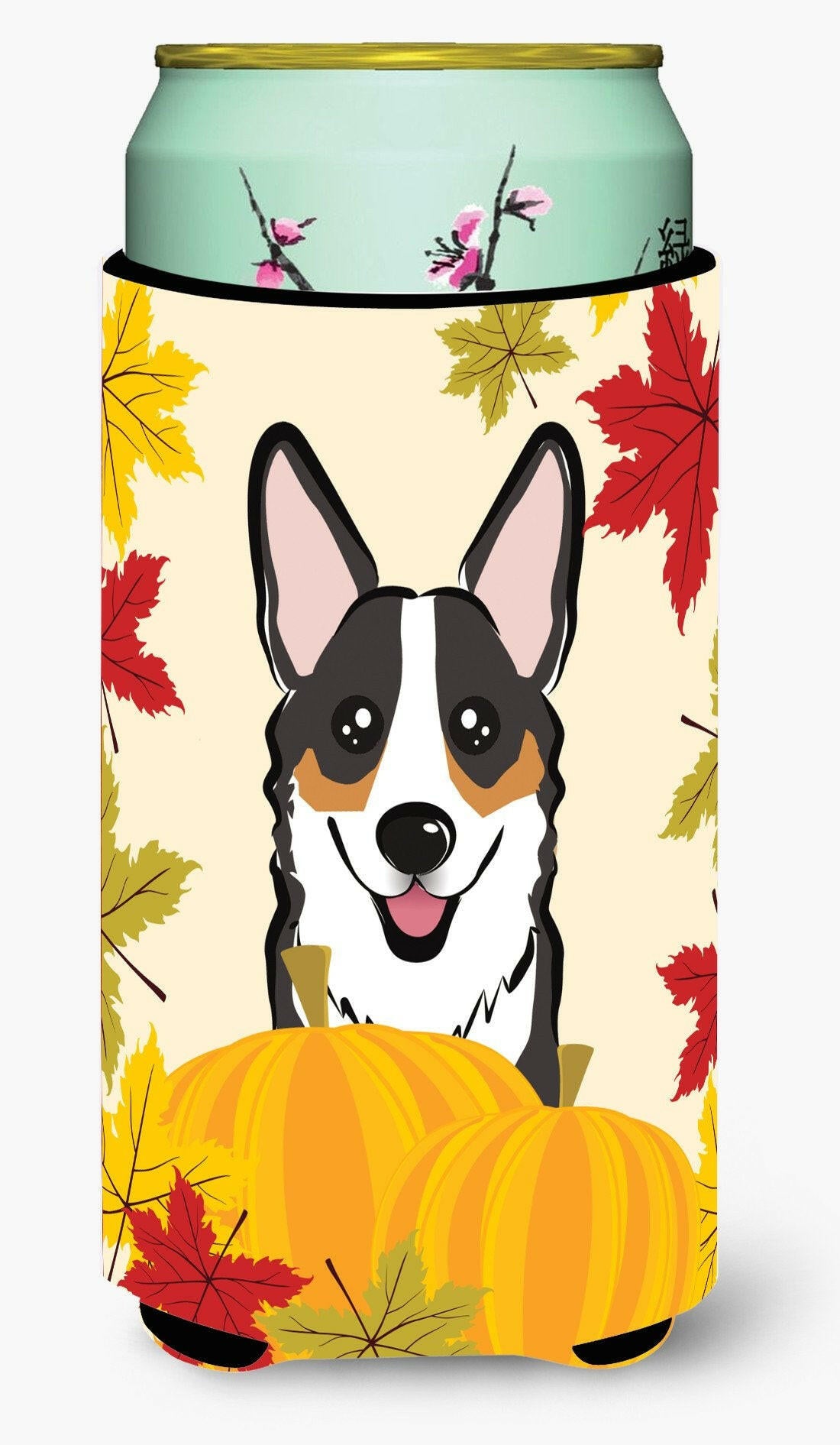 Tricolor Corgi Thanksgiving Tall Boy Beverage Insulator  Hugger BB2061TBC by Caroline's Treasures