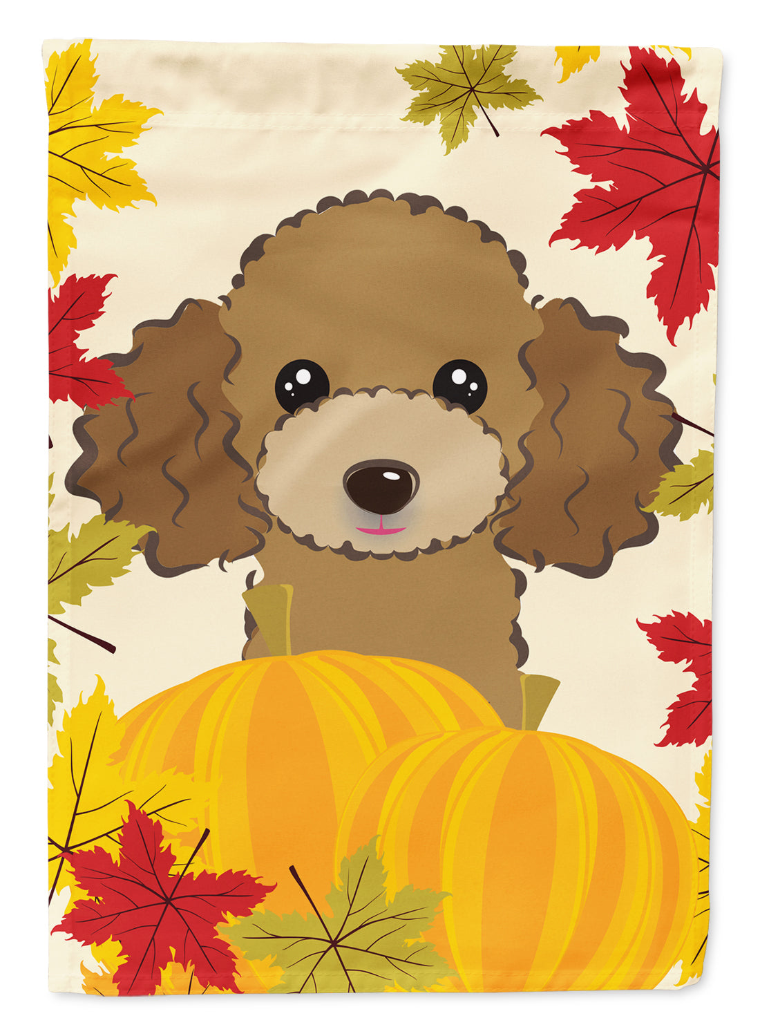 Chocolate Brown Poodle Thanksgiving Flag Canvas House Size BB2062CHF  the-store.com.