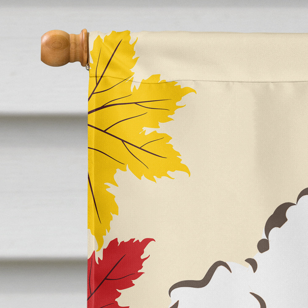 White Poodle Thanksgiving Flag Canvas House Size BB2063CHF  the-store.com.