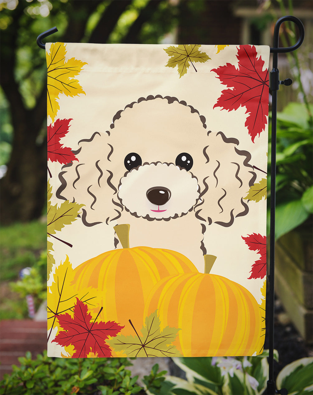 Buff Poodle Thanksgiving Flag Garden Size BB2064GF.