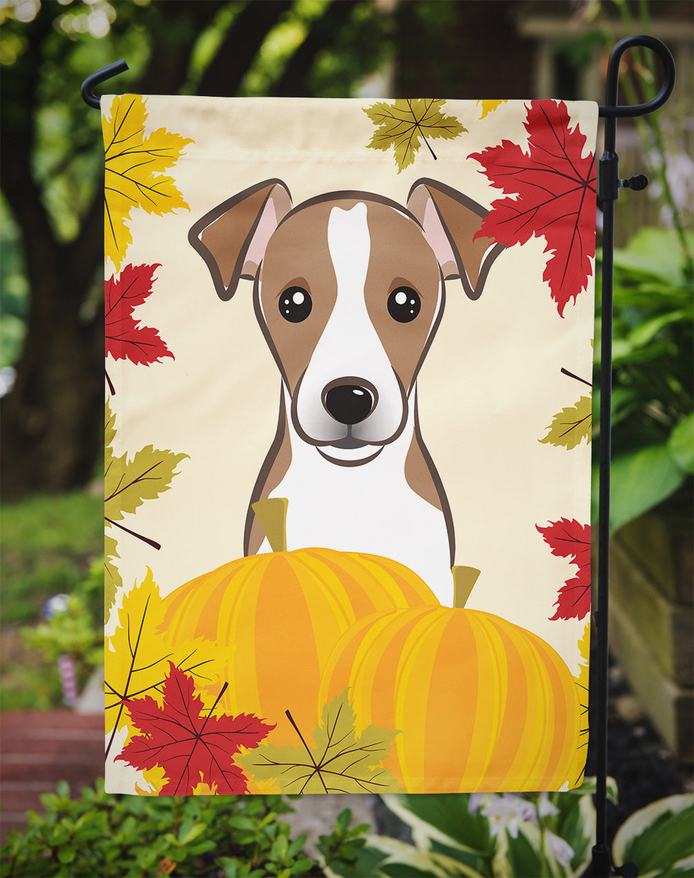 Jack Russell Terrier Thanksgiving Flag Garden Size BB2066GF.