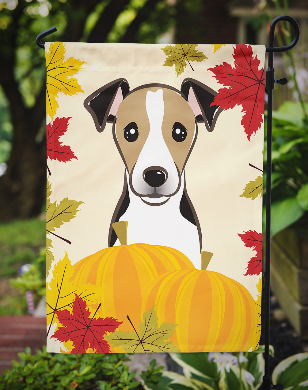 Jack Russell Terrier Thanksgiving Flag Garden Size BB2067GF.