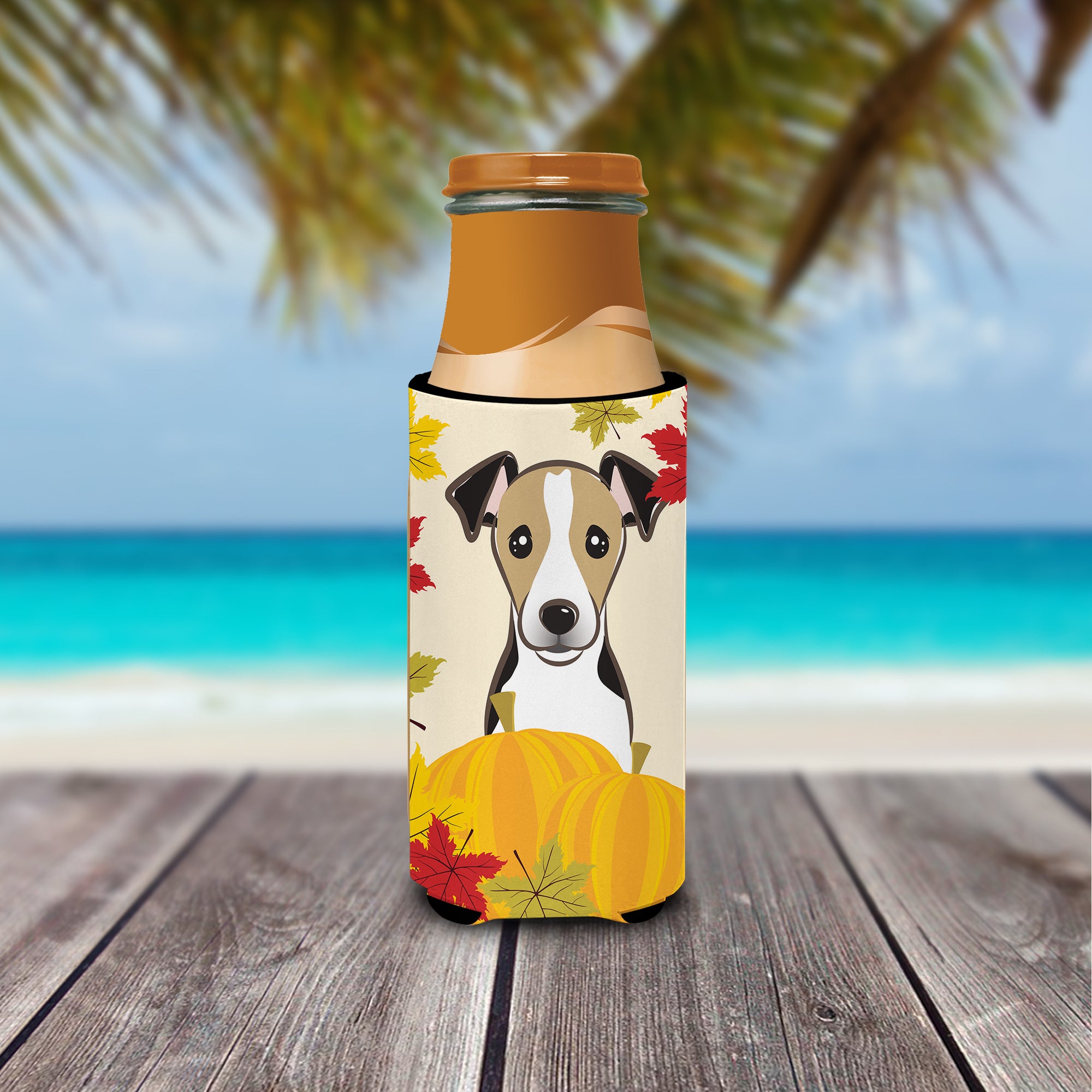 Jack Russell Terrier Thanksgiving  Ultra Beverage Insulator for slim cans BB2067MUK  the-store.com.