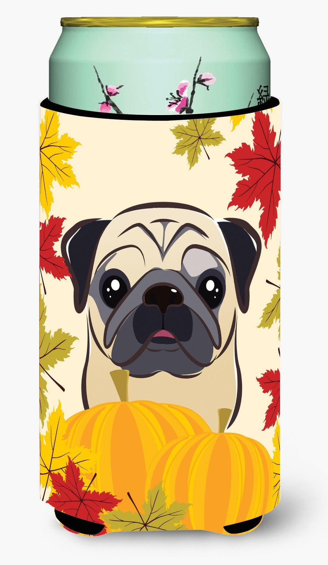 Fawn Pug Thanksgiving Tall Boy Beverage Insulator  Hugger BB2068TBC by Caroline's Treasures