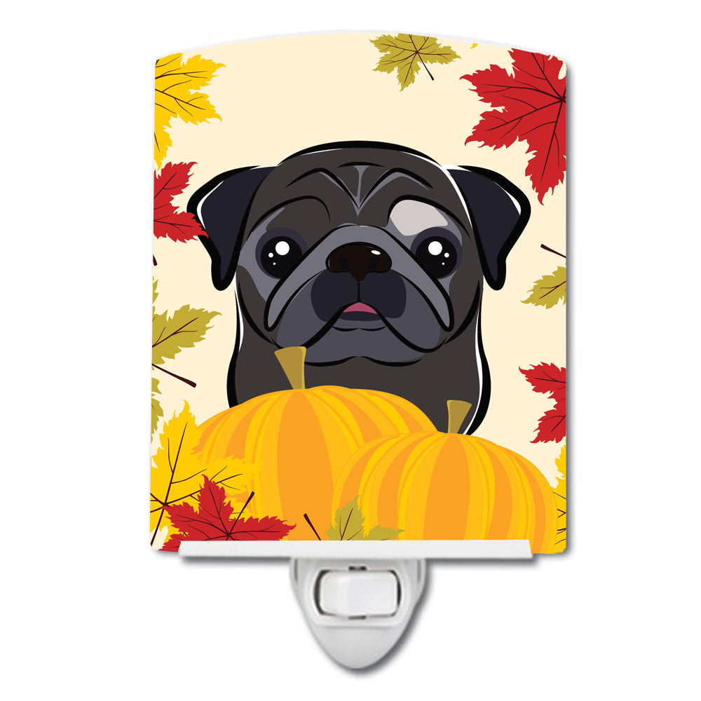 Black Pug Thanksgiving Ceramic Night Light BB2069CNL - the-store.com