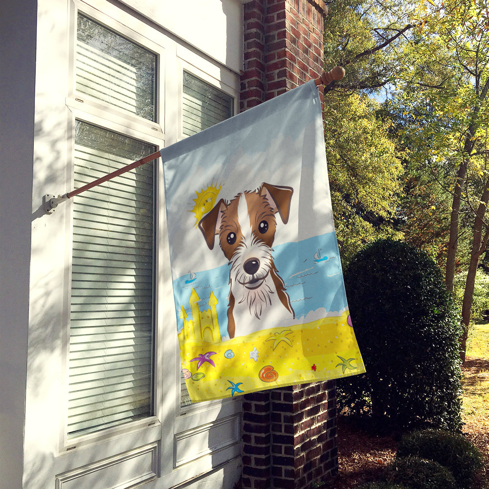 Jack Russell Terrier Summer Beach Flag Canvas House Size BB2070CHF  the-store.com.