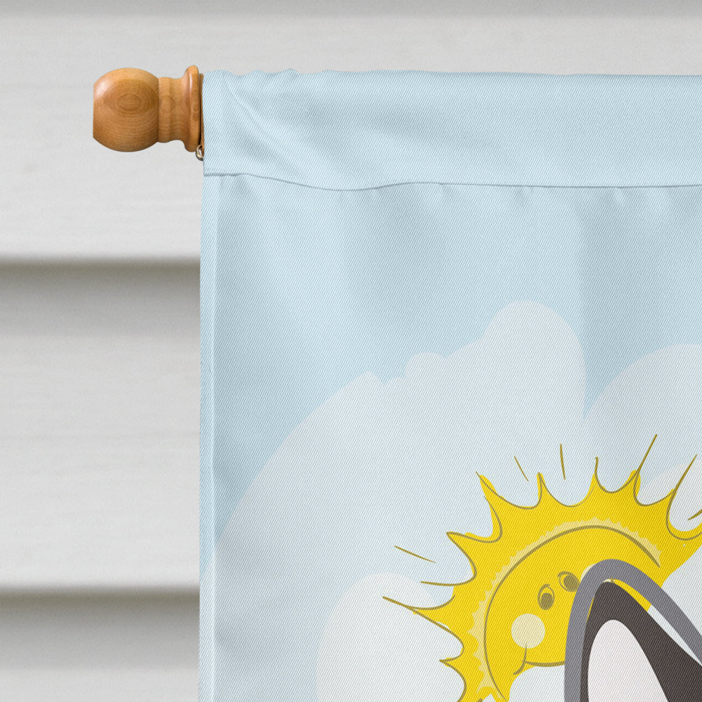 Boston Terrier Summer Beach Flag Canvas House Size BB2071CHF  the-store.com.