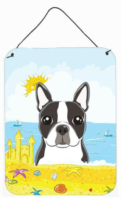 Boston Terrier Summer Beach Wall or Door Hanging Prints BB2071DS1216 by Caroline&#39;s Treasures