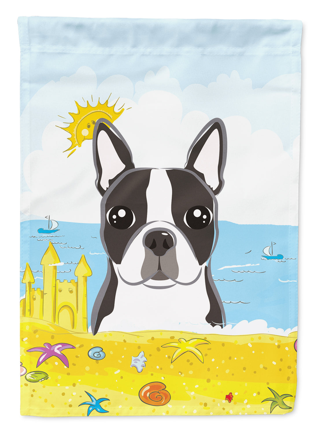 Boston Terrier Summer Beach Flag Garden Size BB2071GF.