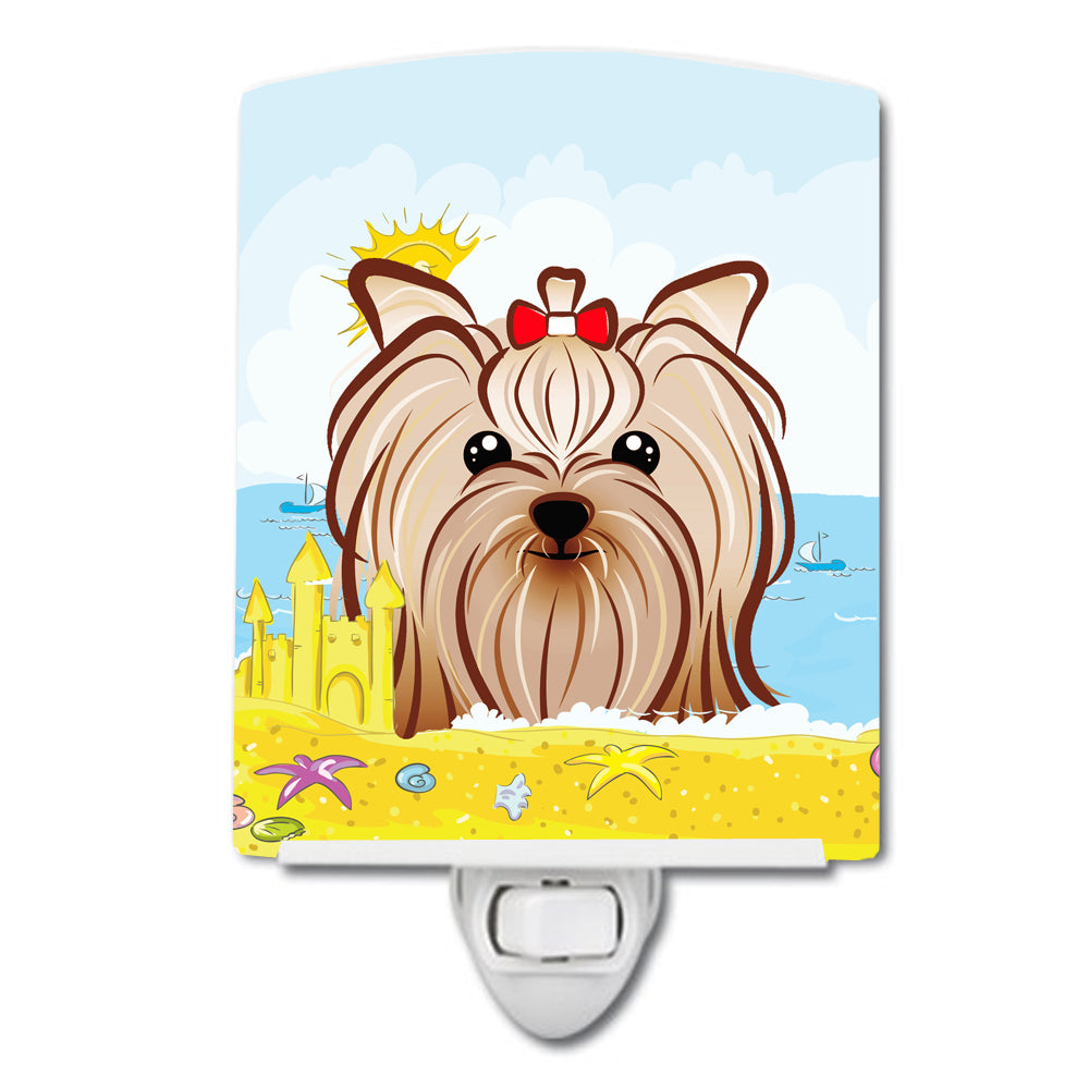 Yorkie Yorkishire Terrier Summer Beach Ceramic Night Light BB2072CNL - the-store.com