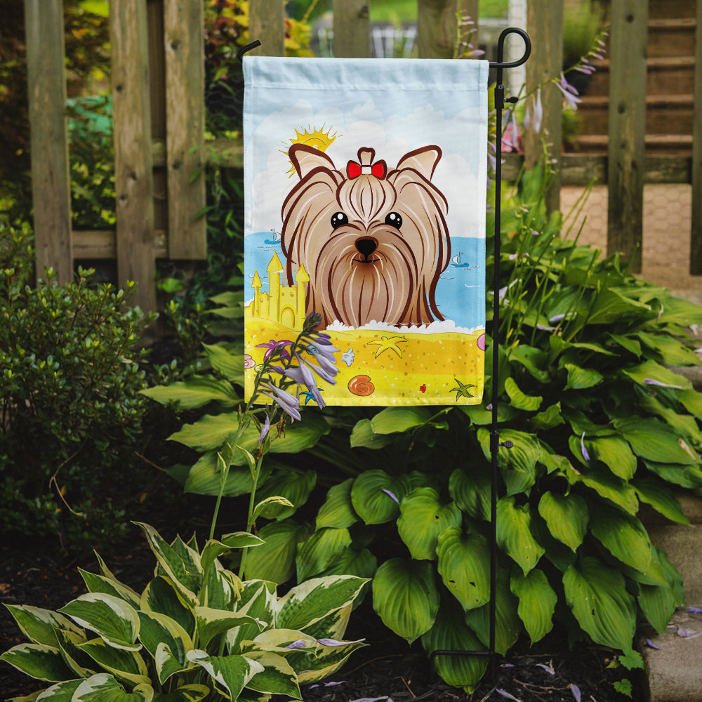 Yorkie Yorkshire Terrier Summer Beach Flag Garden Size BB2072GF.