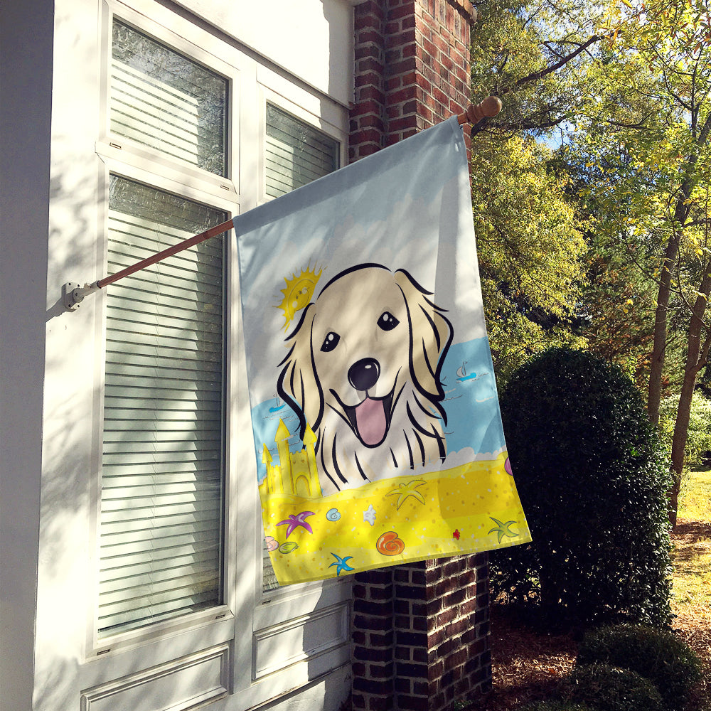 Golden Retriever Summer Beach Flag Canvas House Size BB2073CHF  the-store.com.