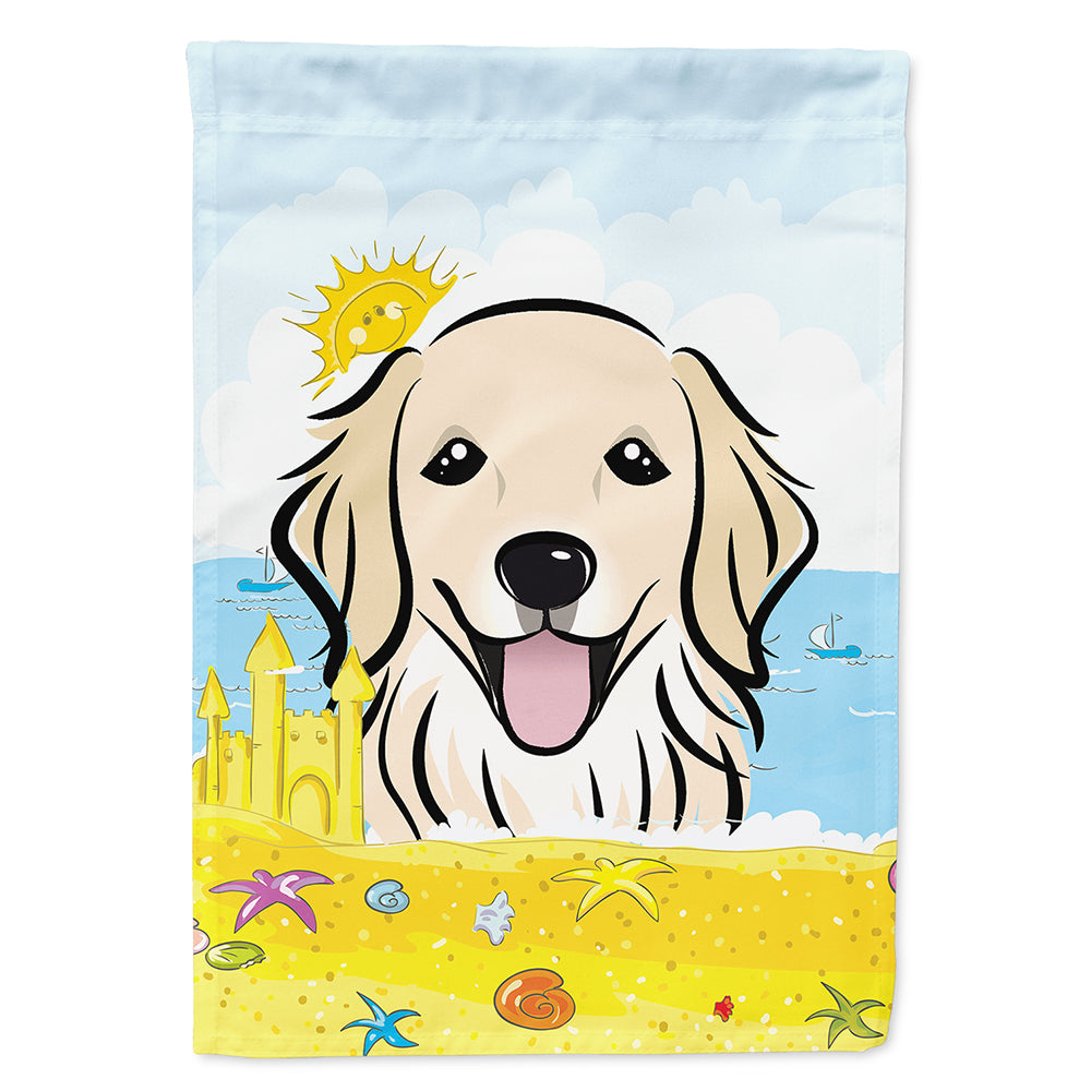 Golden Retriever Summer Beach Flag Canvas House Size BB2073CHF  the-store.com.