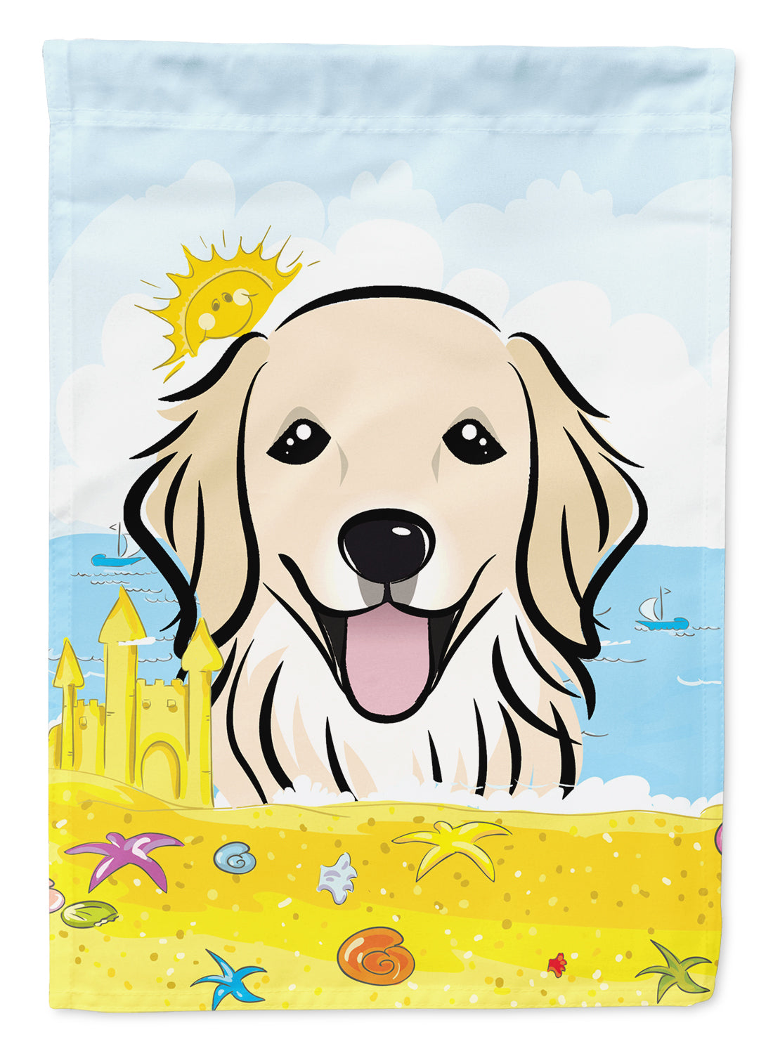 Golden Retriever Summer Beach Flag Garden Size BB2073GF.