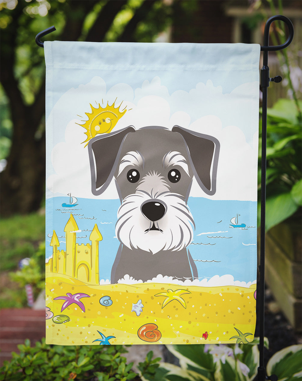 Schnauzer Summer Beach Flag Garden Size BB2074GF.