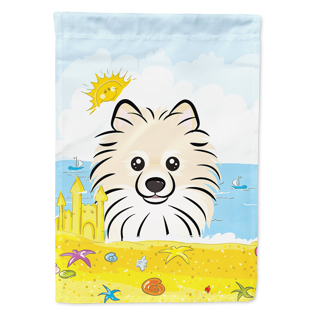 Pomeranian Summer Beach Flag Canvas House Size BB2075CHF  the-store.com.