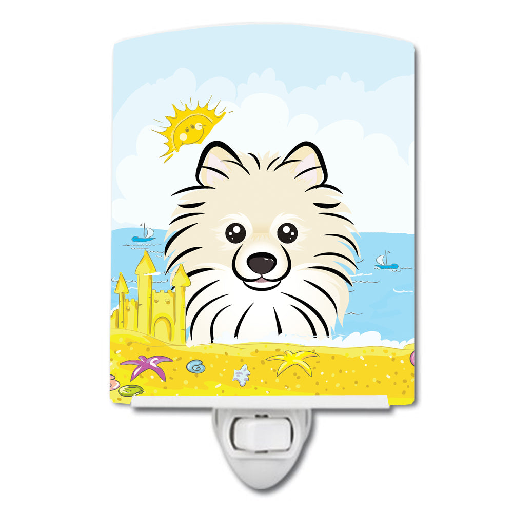 Pomeranian Summer Beach Ceramic Night Light BB2075CNL - the-store.com