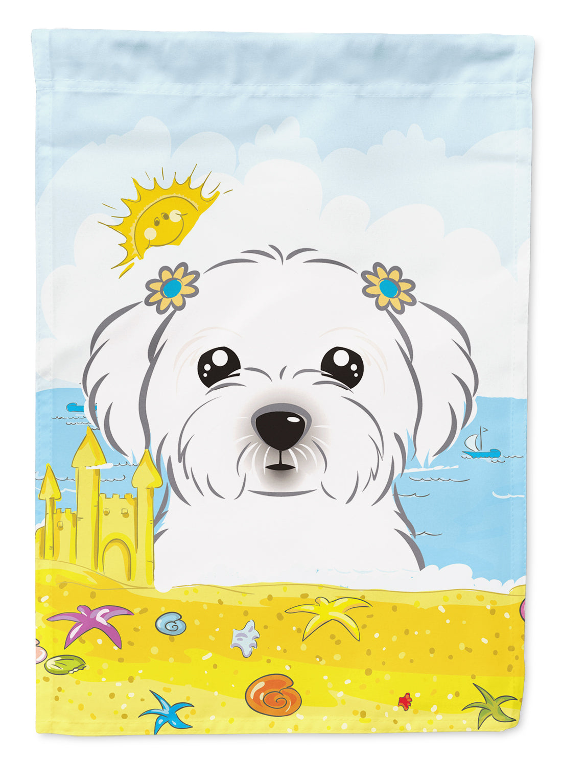 Maltese Summer Beach Flag Canvas House Size BB2076CHF  the-store.com.