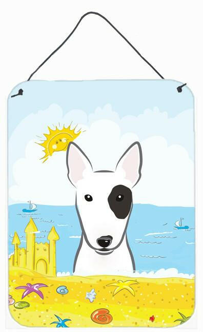 Bull Terrier Summer Beach Wall or Door Hanging Prints BB2077DS1216 by Caroline's Treasures