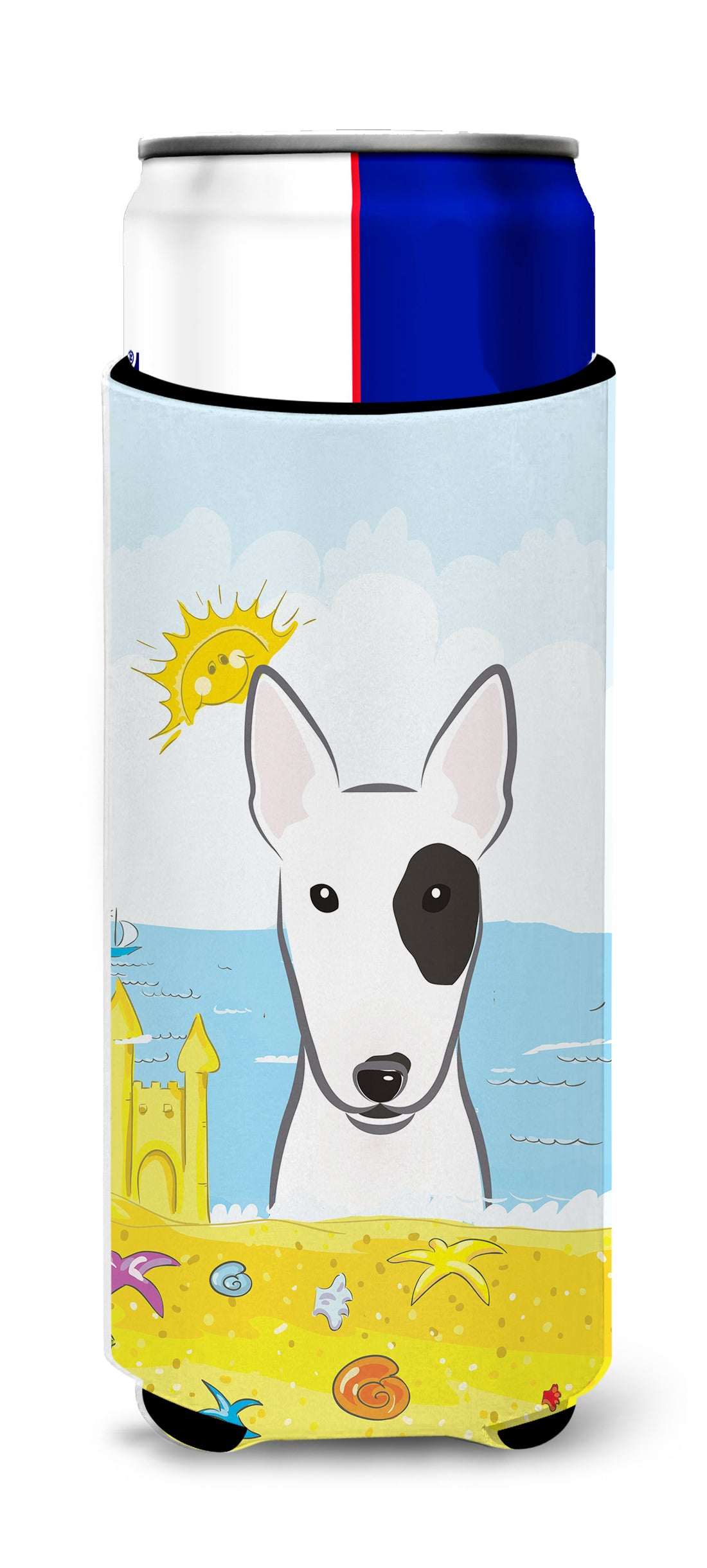 Bull Terrier Summer Beach  Ultra Beverage Insulator for slim cans BB2077MUK  the-store.com.