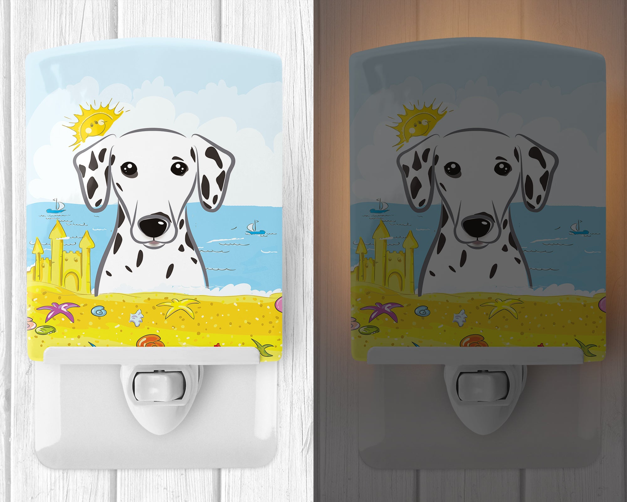 Dalmatian Summer Beach Ceramic Night Light BB2078CNL - the-store.com