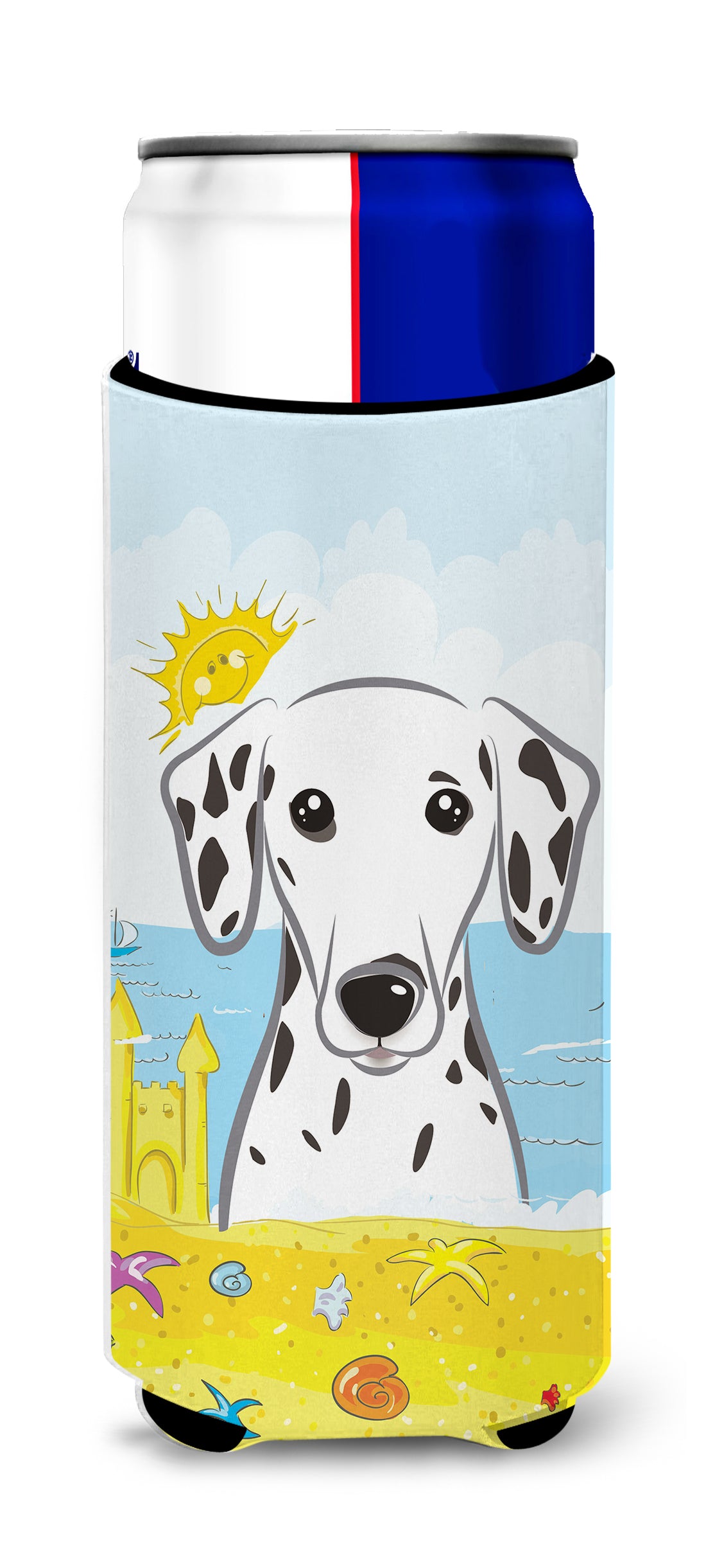 Dalmatian Summer Beach  Ultra Beverage Insulator for slim cans BB2078MUK  the-store.com.