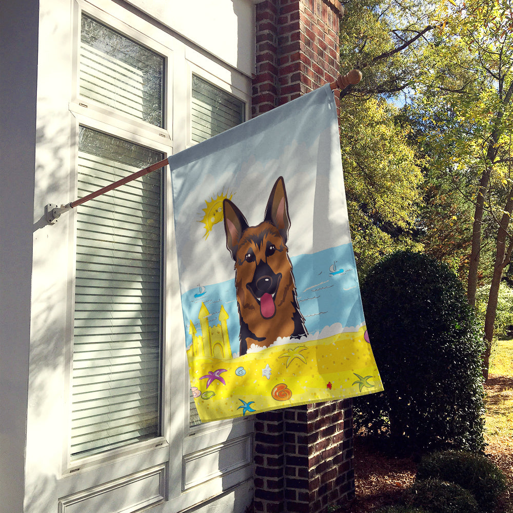 German Shepherd Summer Beach Flag Canvas House Size BB2079CHF  the-store.com.