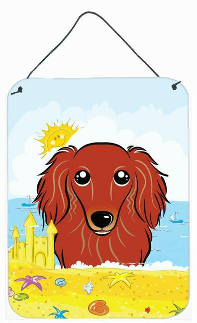 Longhair Red Dachshund Summer Beach Wall or Door Hanging Prints BB2082DS1216 by Caroline's Treasures