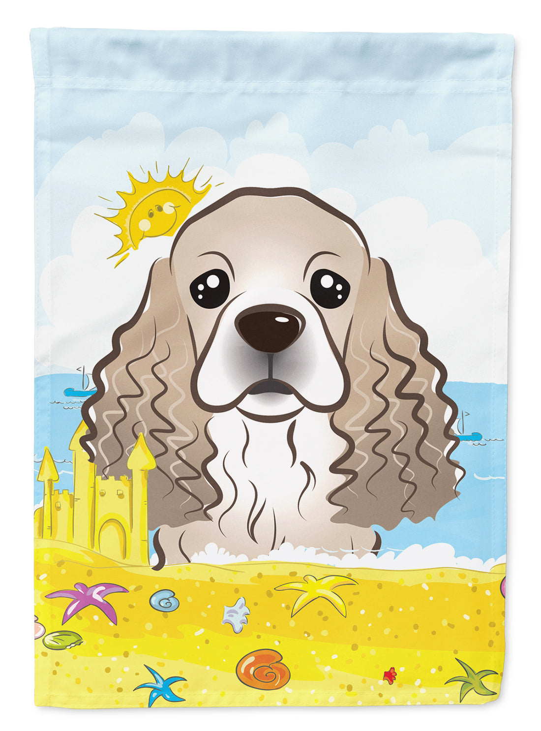 Cocker Spaniel Summer Beach Flag Canvas House Size BB2084CHF  the-store.com.