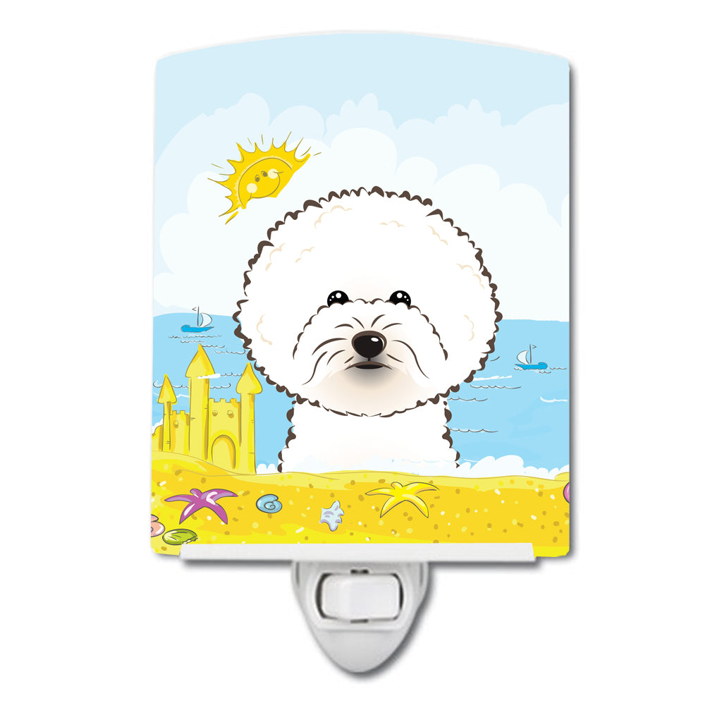 Bichon Frise Summer Beach Ceramic Night Light BB2085CNL - the-store.com