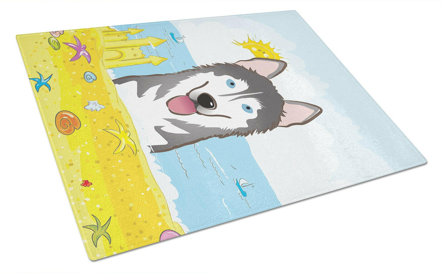 Alaskan Malamute Summer Beach Glass Cutting Board Large BB2086LCB by Caroline's Treasures