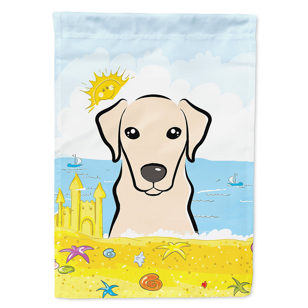 Yellow Labrador Summer Beach Flag Canvas House Size BB2090CHF  the-store.com.