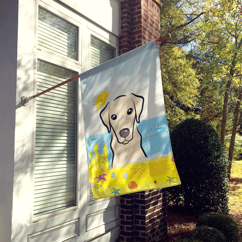 Yellow Labrador Summer Beach Flag Canvas House Size BB2090CHF  the-store.com.