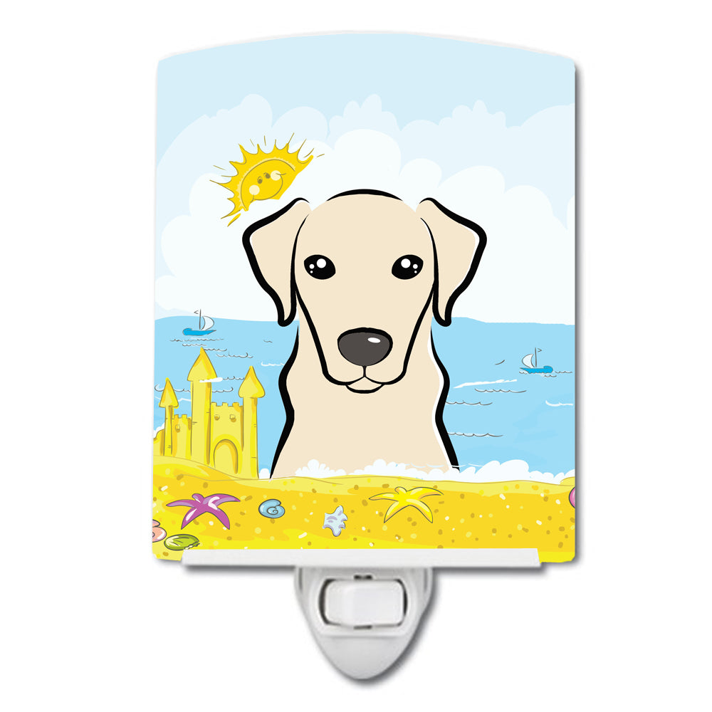 Yellow Labrador Summer Beach Ceramic Night Light BB2090CNL - the-store.com