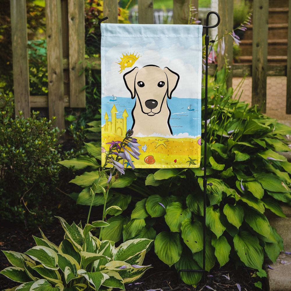 Yellow Labrador Summer Beach Flag Garden Size BB2090GF.